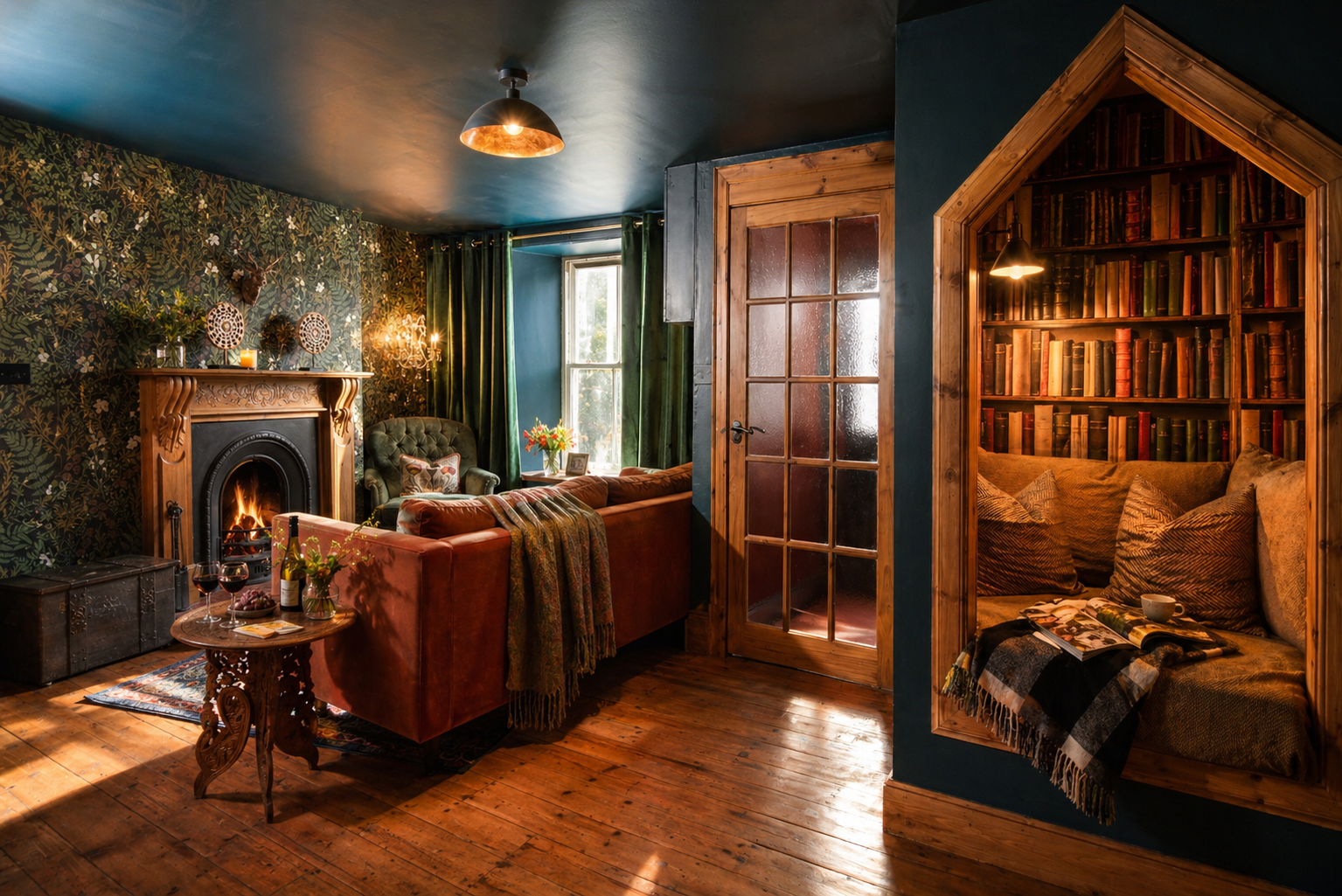 Cosy evenings by the fireplace — perfect for unwinding after a day out
