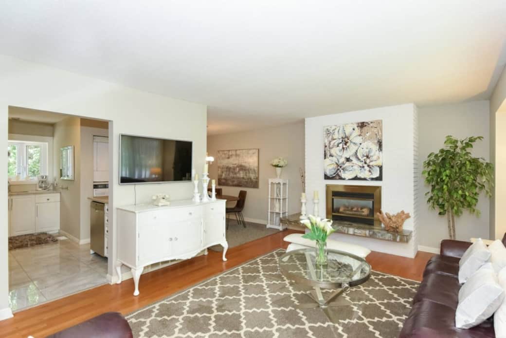 Sophisticated comfort. Unwind in a spacious living area featuring modern finishes and cozy ambiance 