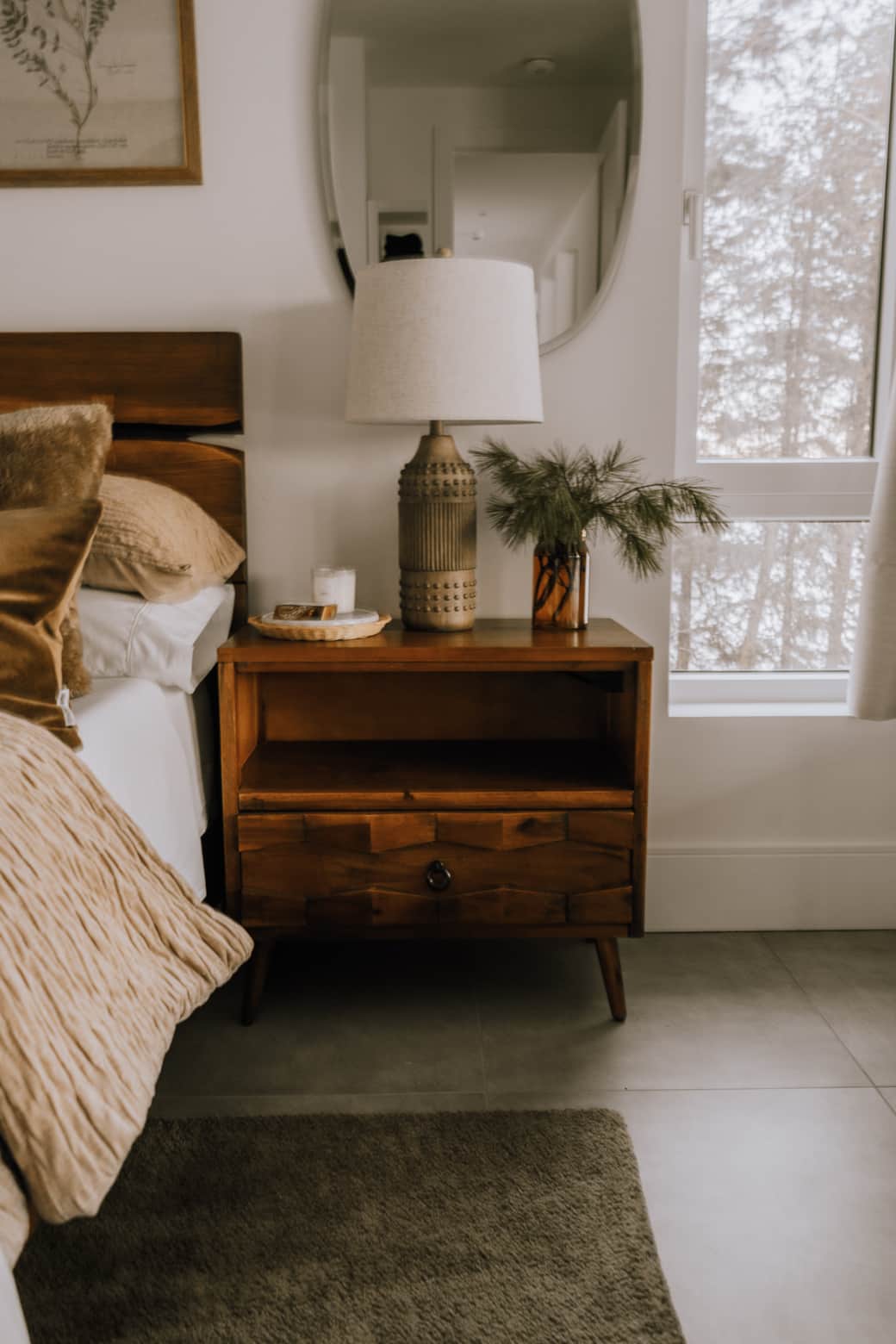 USB charging ports built into the nightstands
