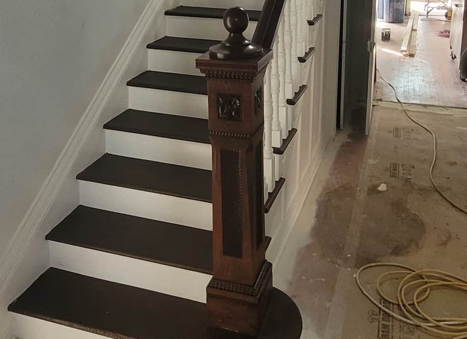 Newel post refinished