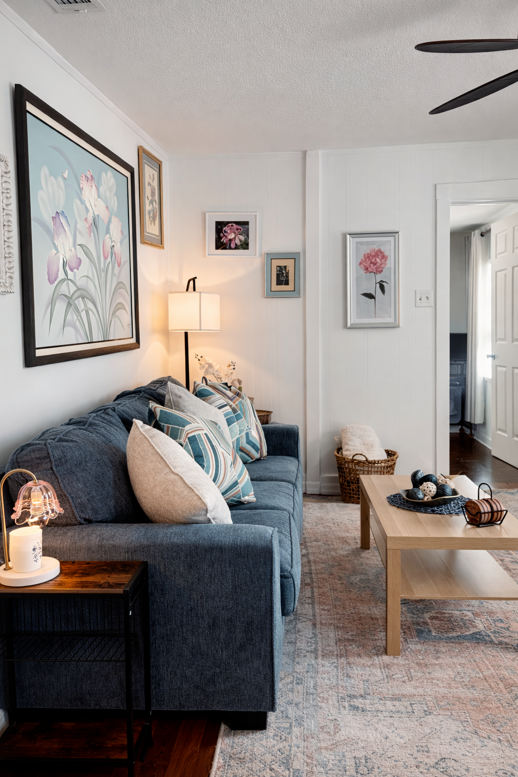 Comfortable living space with thoughtful details