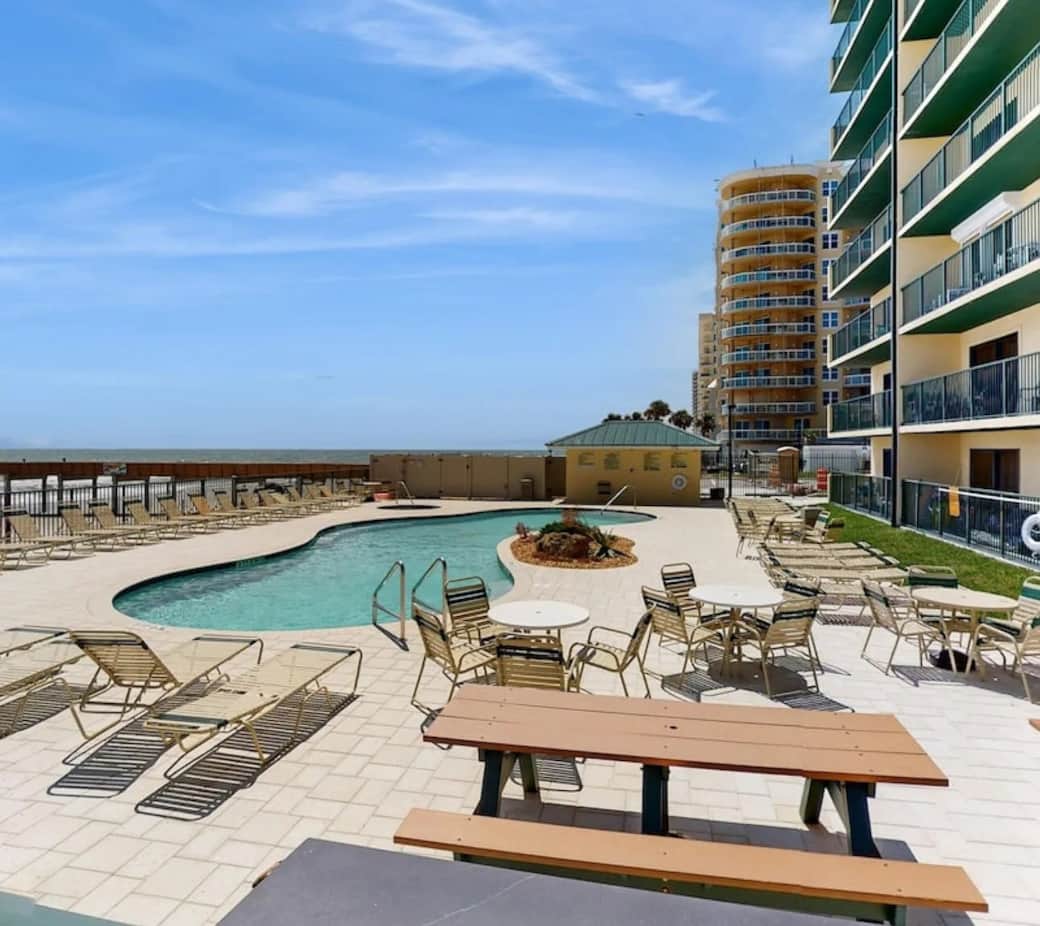 Pool view from BBQ Pool view from BBQ