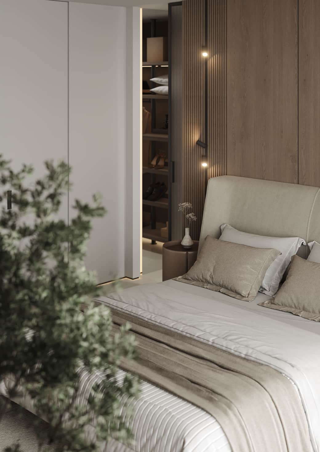 Bedroom with king-sized bed and premium linens