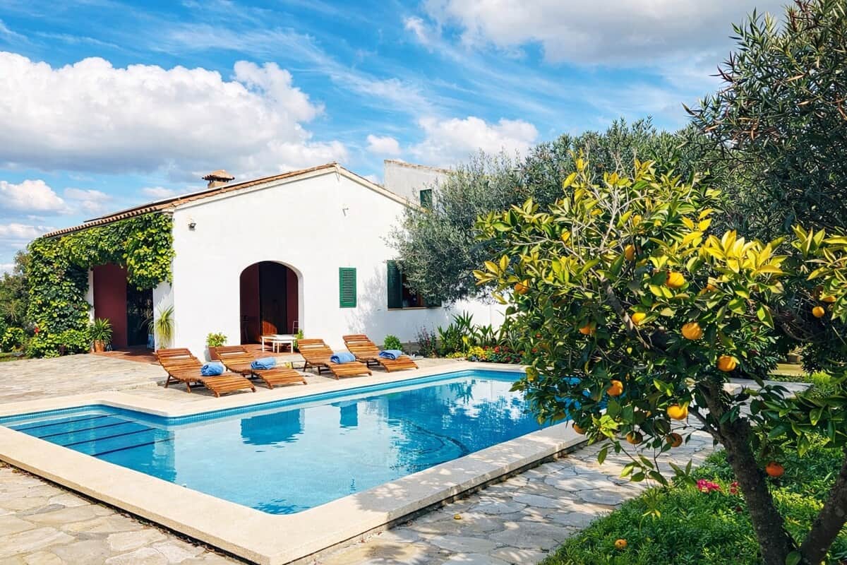 Villa Es Puig. Finca rustica mallorquina con piscina