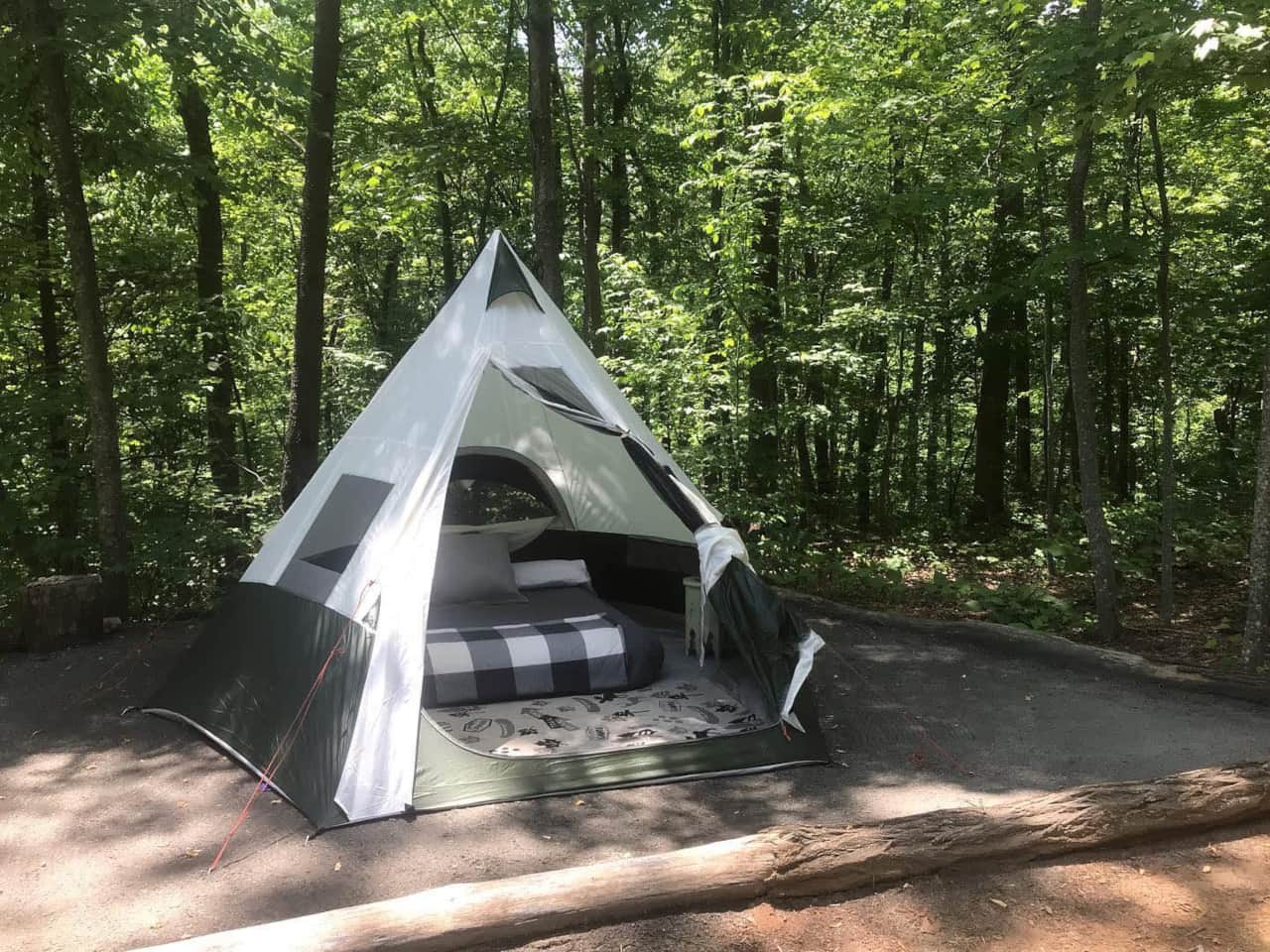 Butterfly Camp has a large level tent pad. We offer tent rentals and complete setups at this site