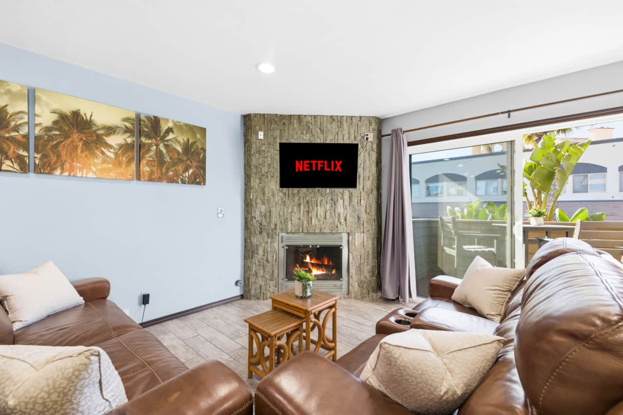Living Area w/ Fireplace