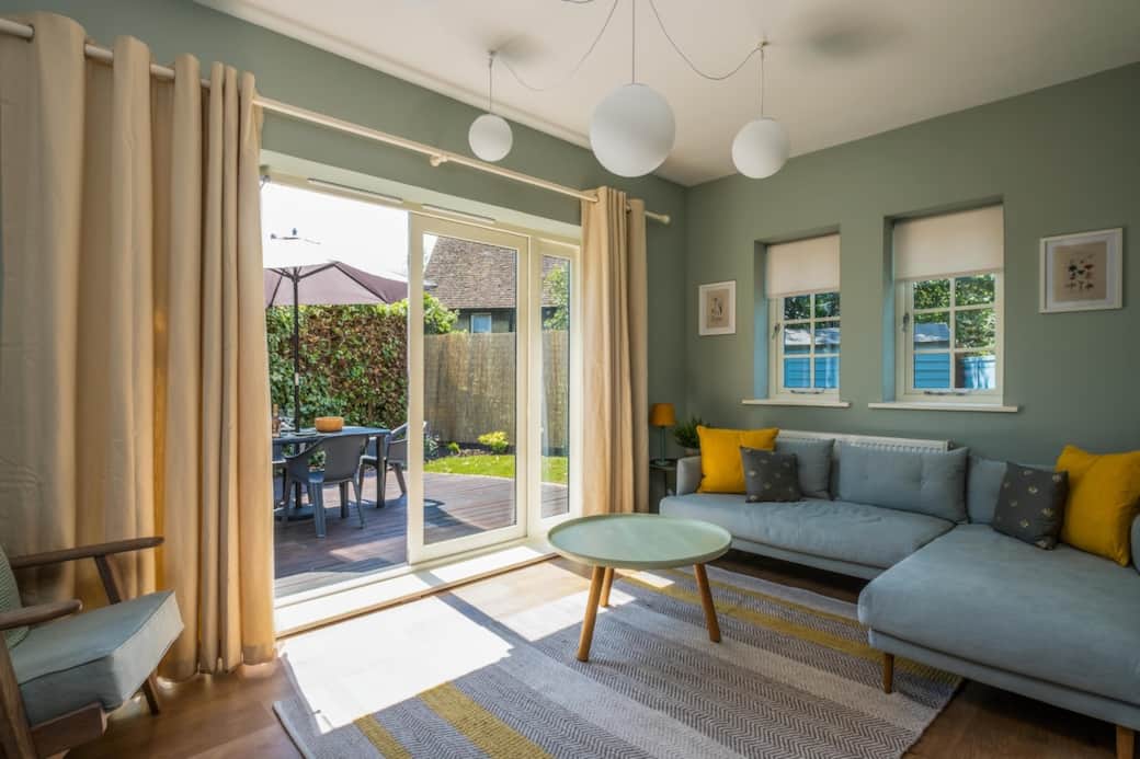Living area with 3 seater chaise sofa