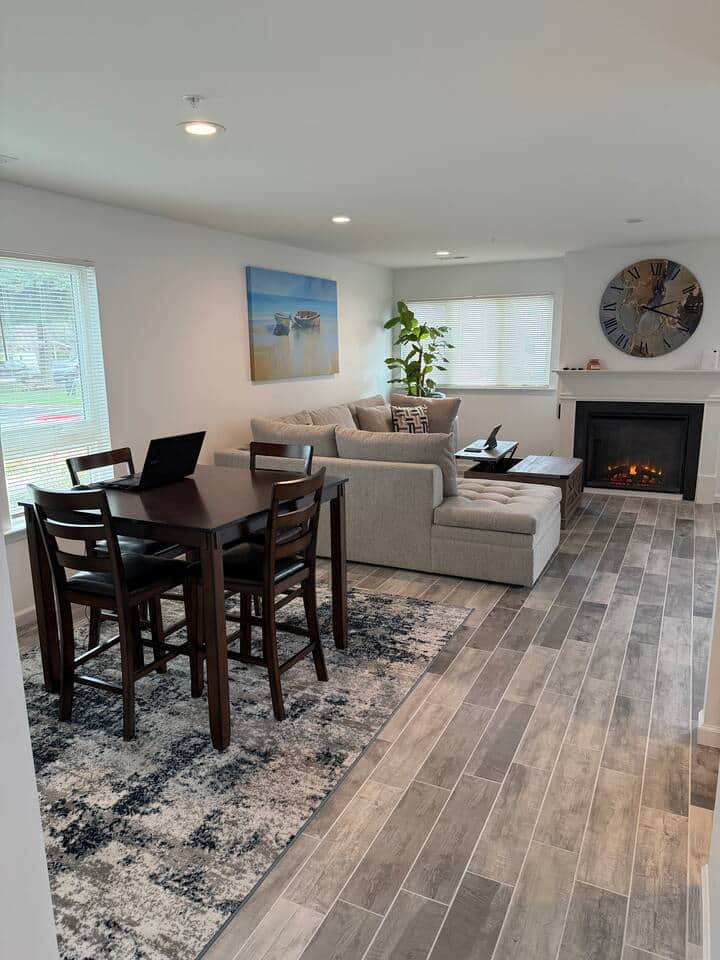 Open floor plan for family entertainment 