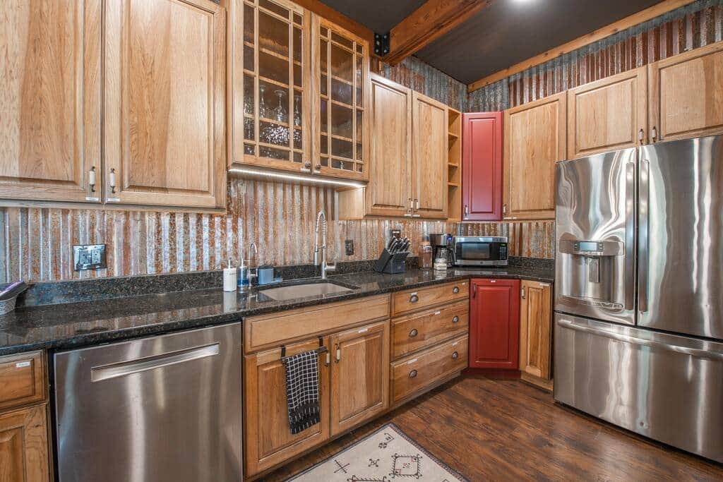 Our fully stocked kitchen has everything you need to cook delicious meals.