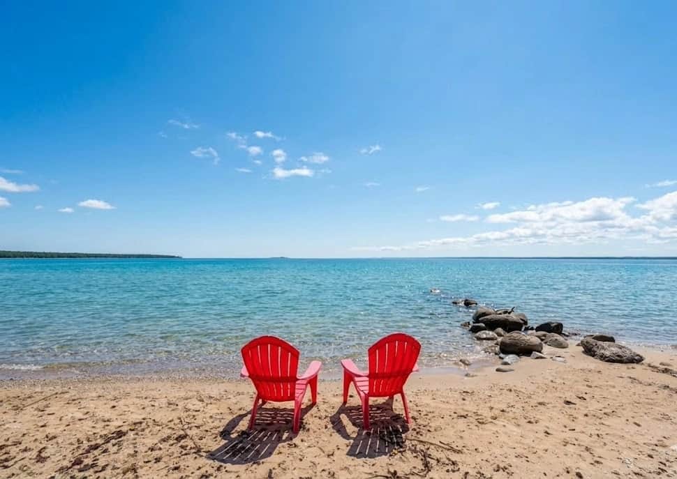 Private shared beach bliss just 300 feet from the cottage.