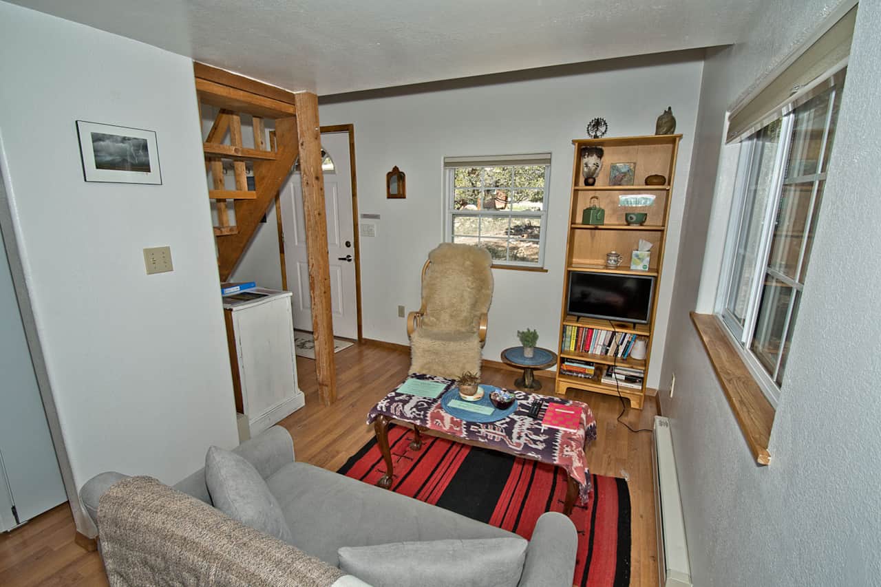 Tiny Living Area with Couch and TV