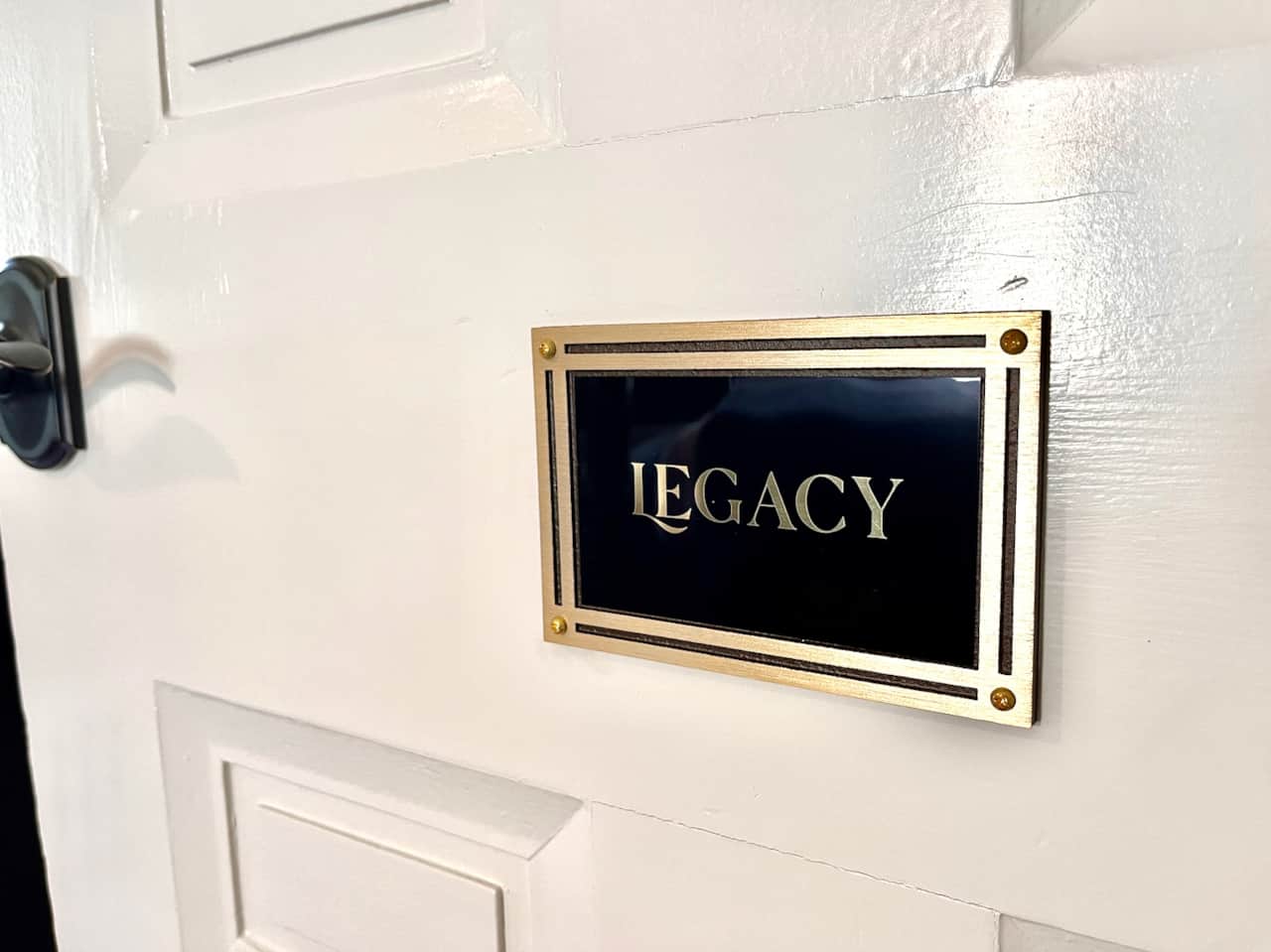 The willis james legacy door plate