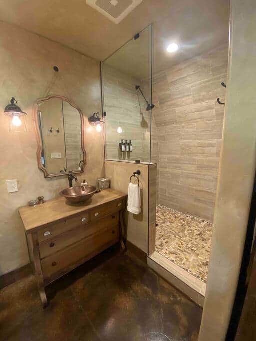 Magical travertine bathroom