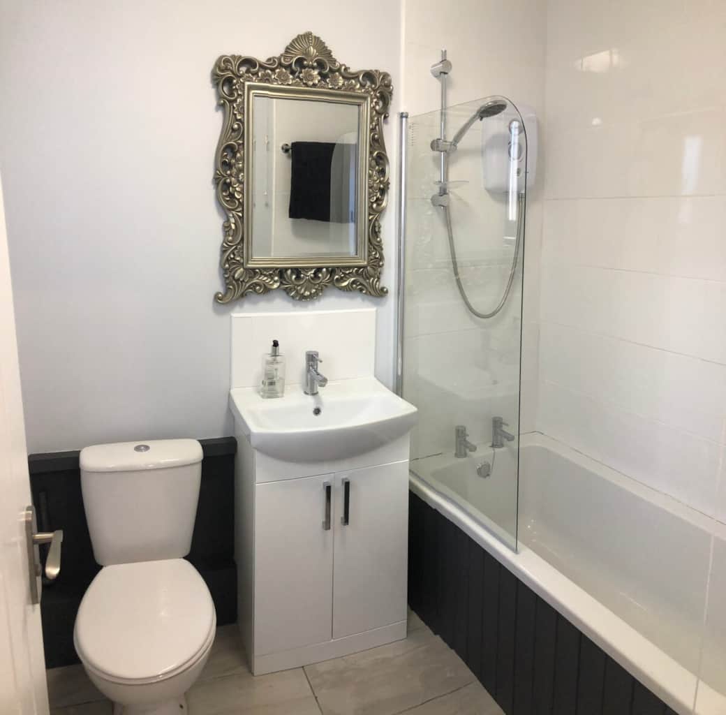 Bathroom with electric shower