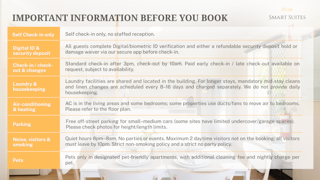 Info before booking