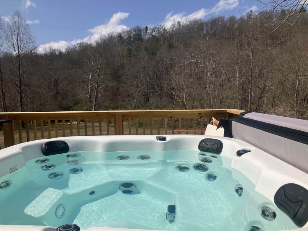 Hot tub with amazing views