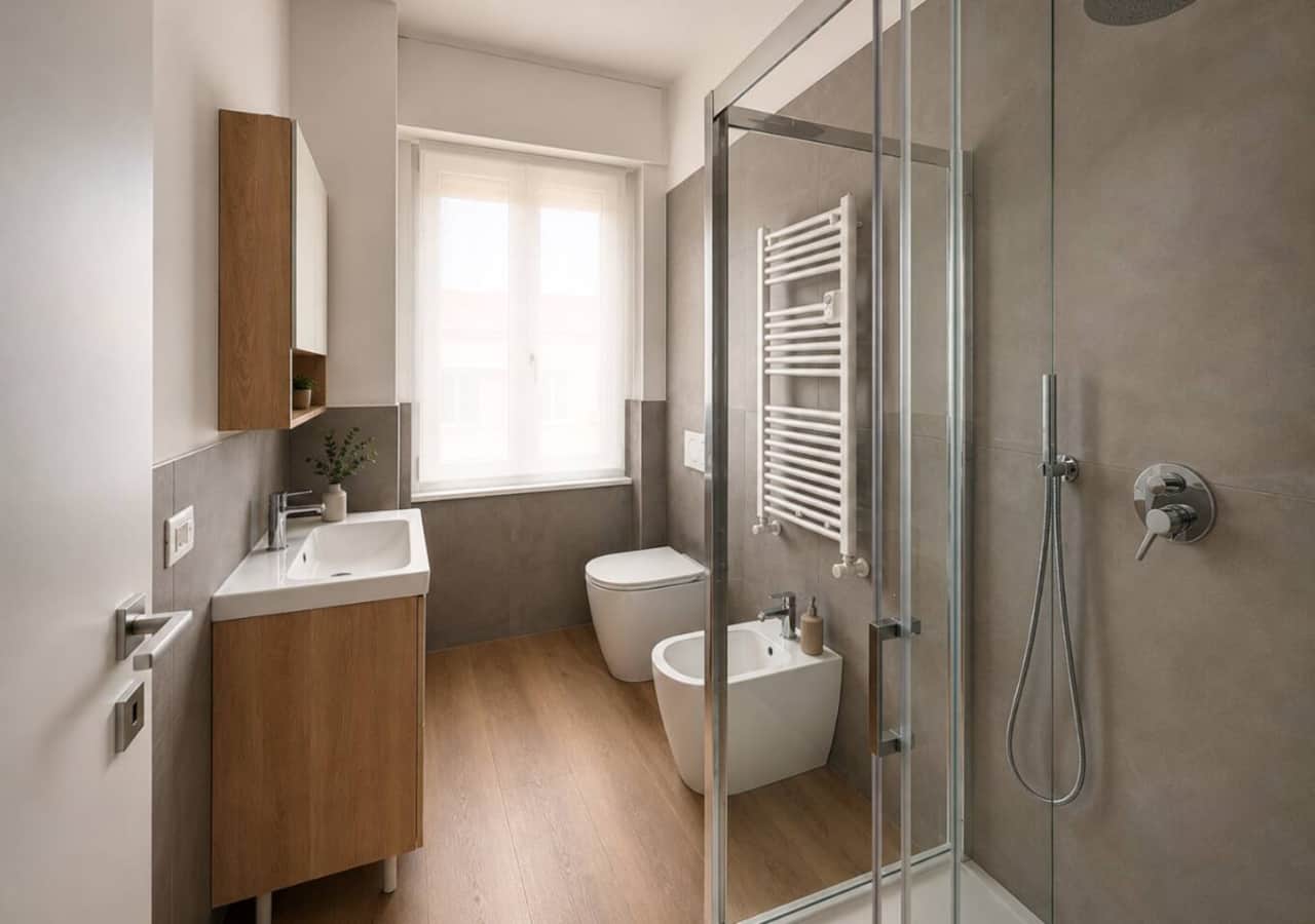 Bagno completo dotato di ogni comfort