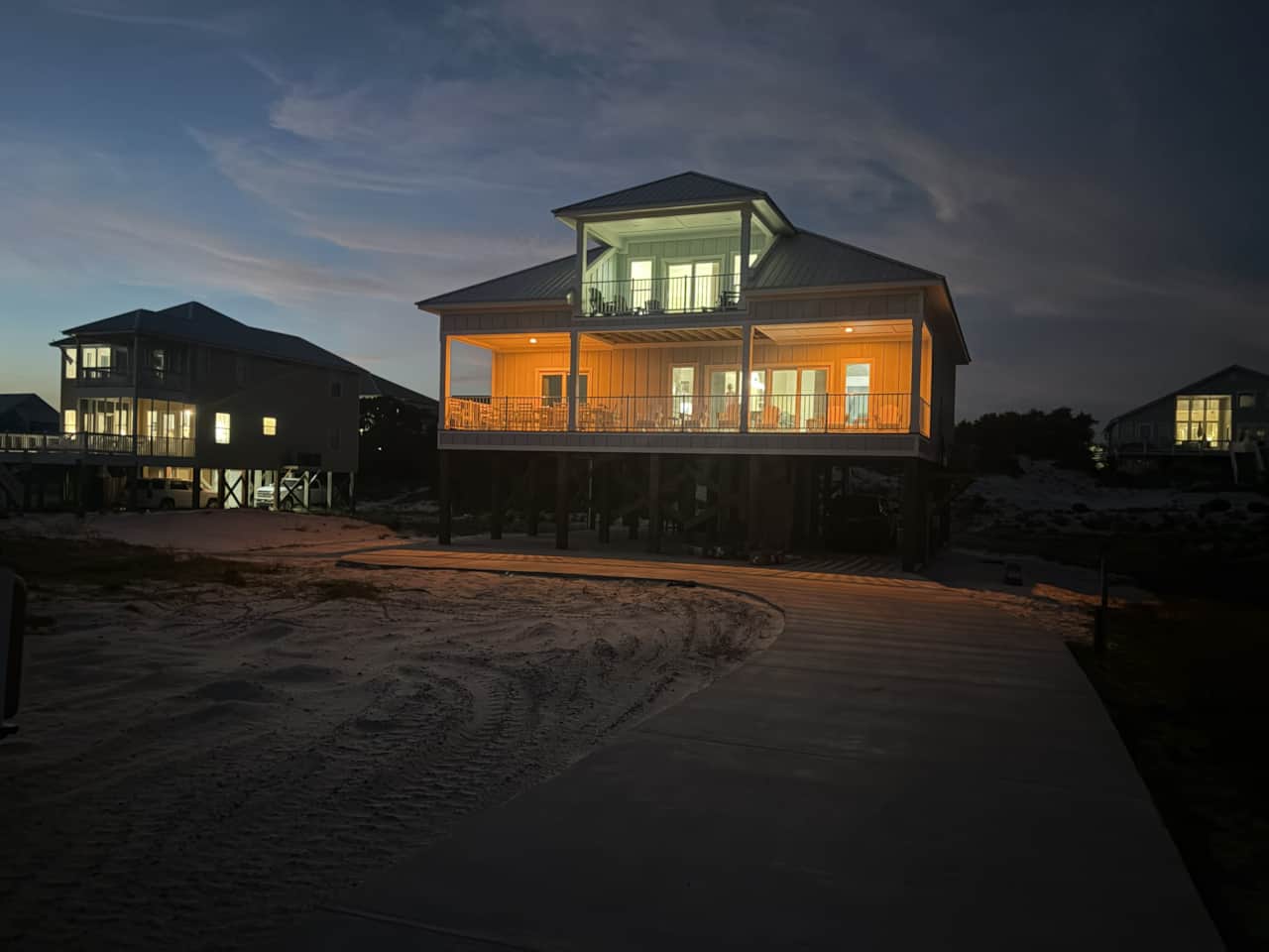 Night time pic of house
