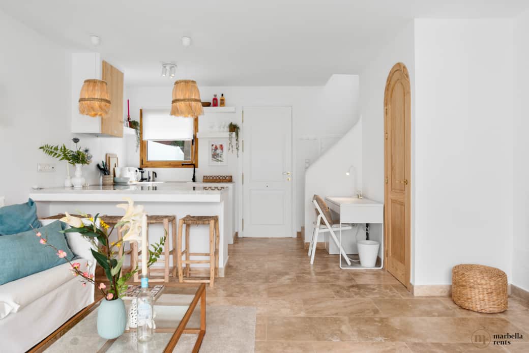 Living room with open kitchen