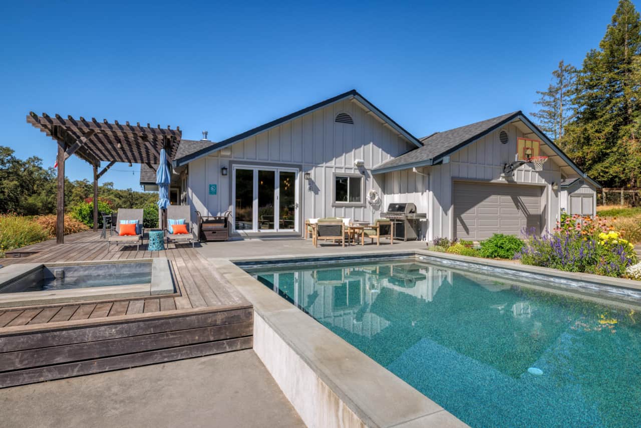 Private pool and house