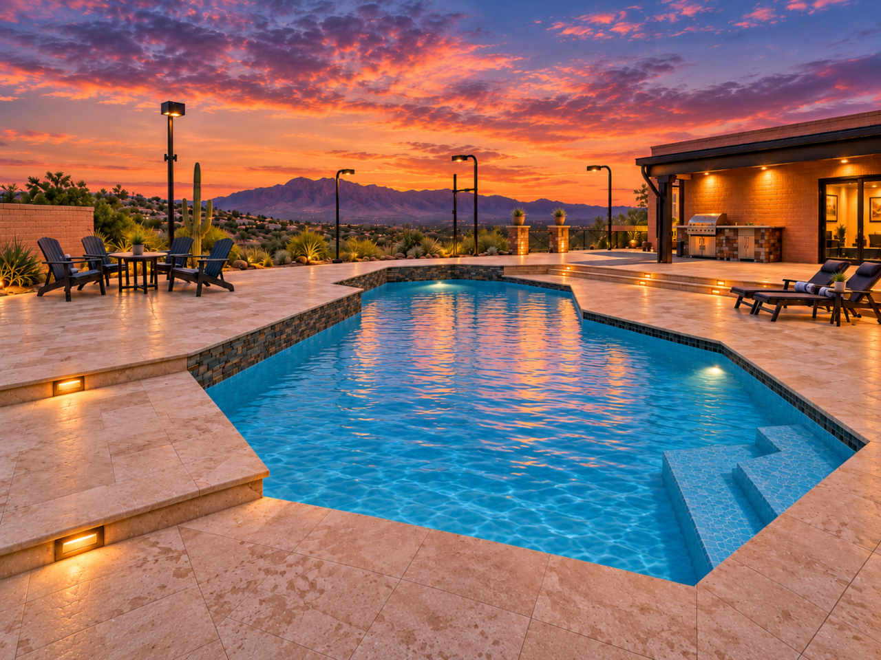Luxury Desert Pool at Twilight