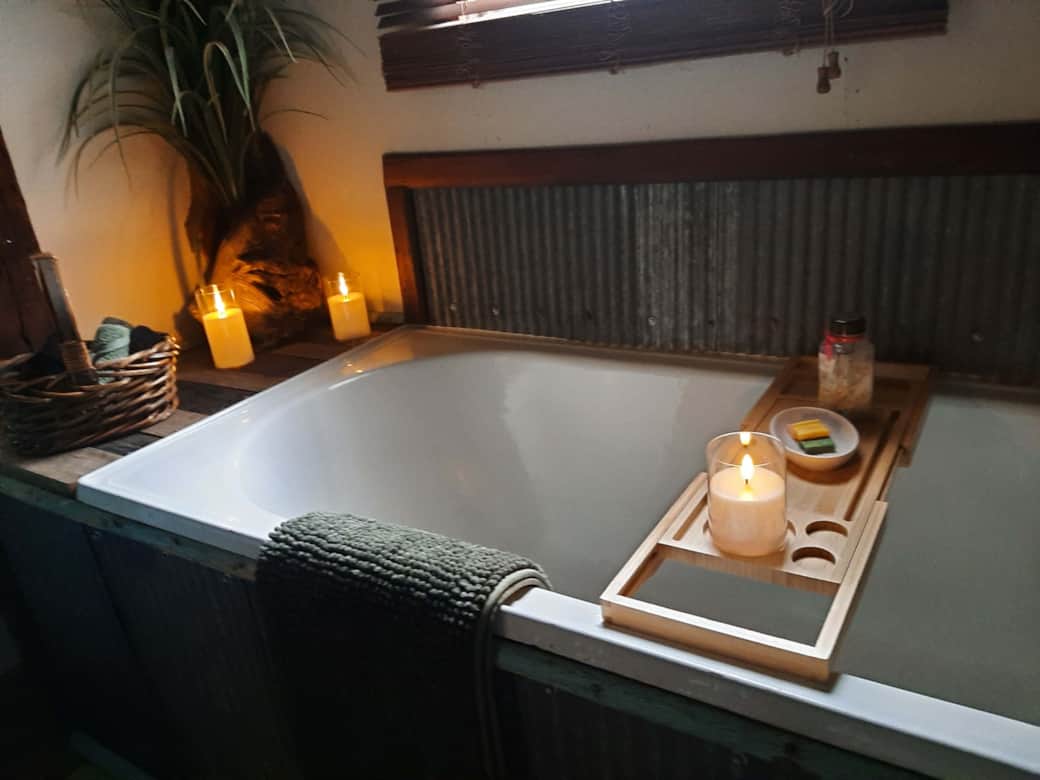 Soak in the vintage bath by candle light and pamper yourself with complimentary bath soaks Soak in the vintage bath by candle light and pamper yourself with complimentary bath soaks