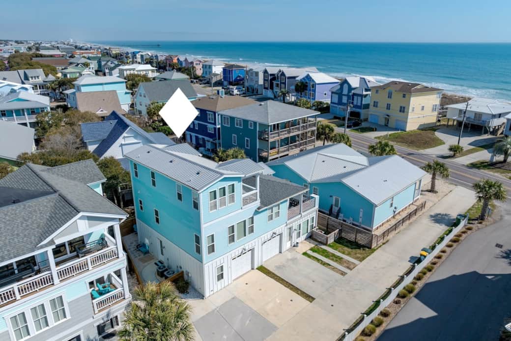 Prime Kure Beach location—ocean view, steps to the sand, and walkable to pier, dining & attractions.