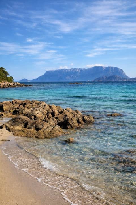Beach near Olbia with view to Tavolara island, Sardinia, photographed by RENTAL12