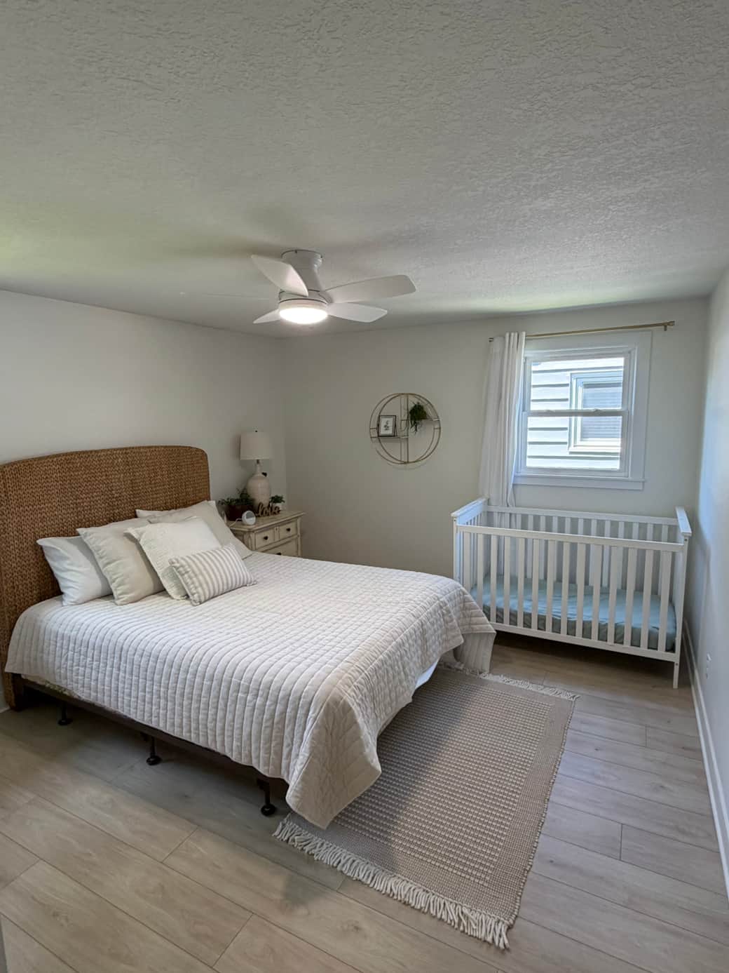 First floor bedroom with queen bed and full sized crib. First floor bedroom with queen bed and full sized crib.