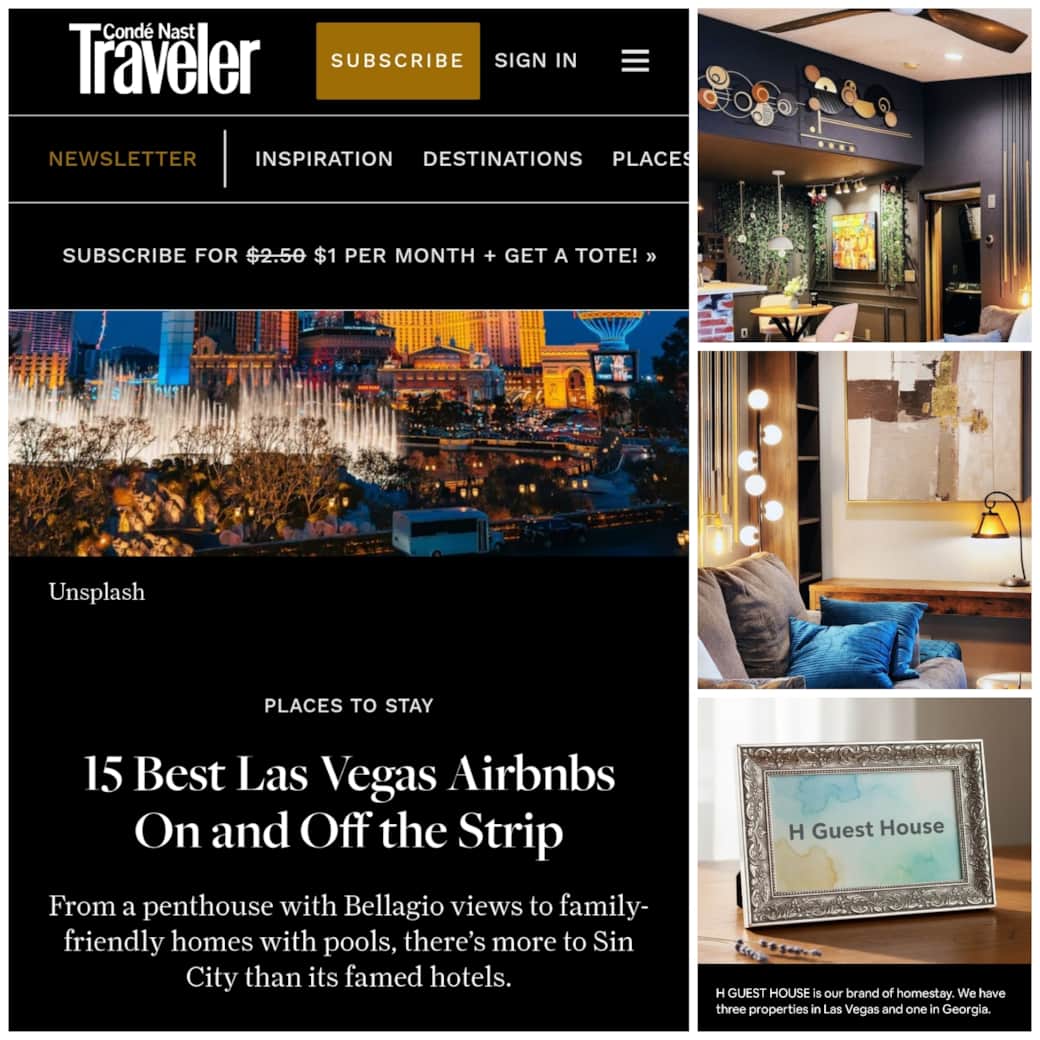 Awarded 1 of 15 best Airbnb in Las Vegas by Conde Nast Traveler