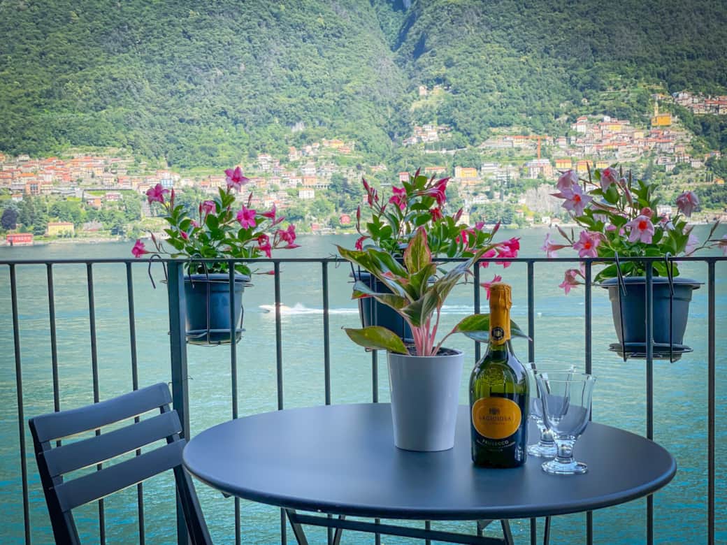 Balcony with lake view
