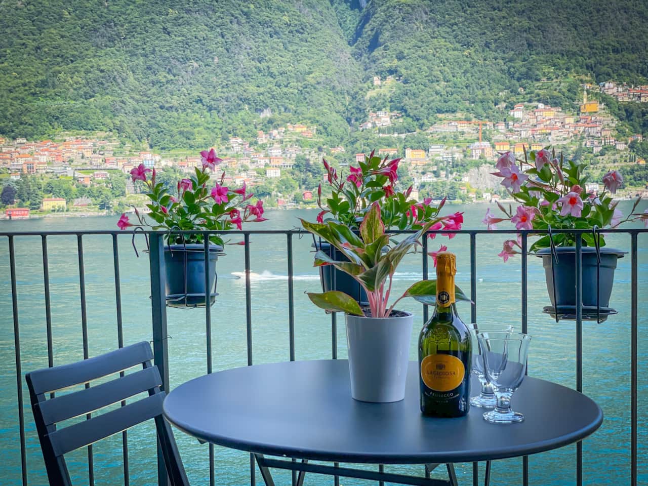 Balcony with lake view