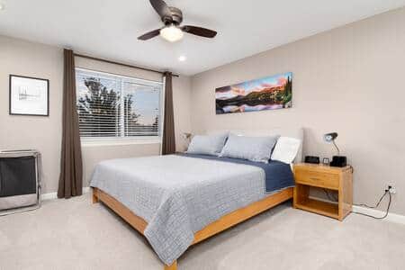 The master bedroom is on the second floor.