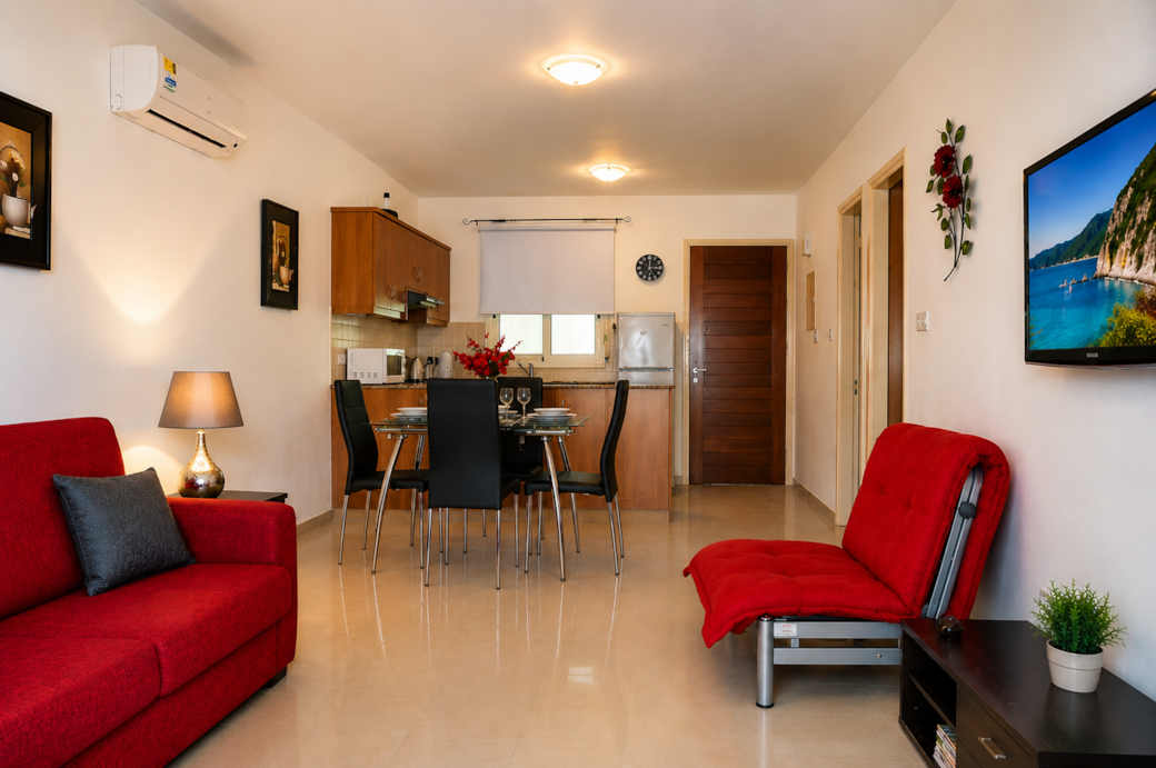 Open plan living and dining area