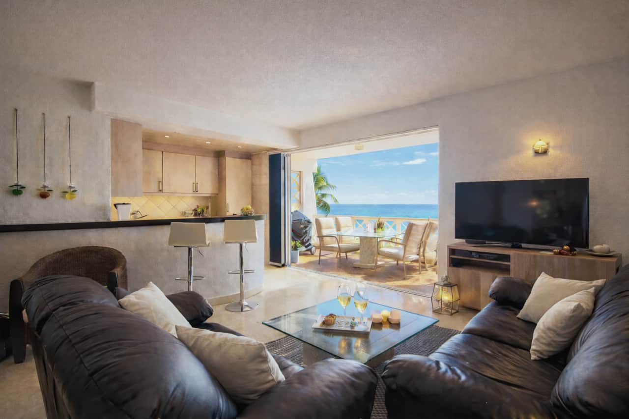 Living room and open kitchen