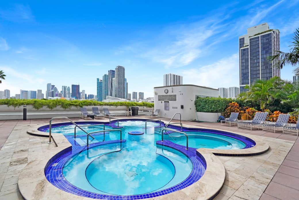 The Grand Jacuzzi - located on 10th floor with views of Miami Skyline