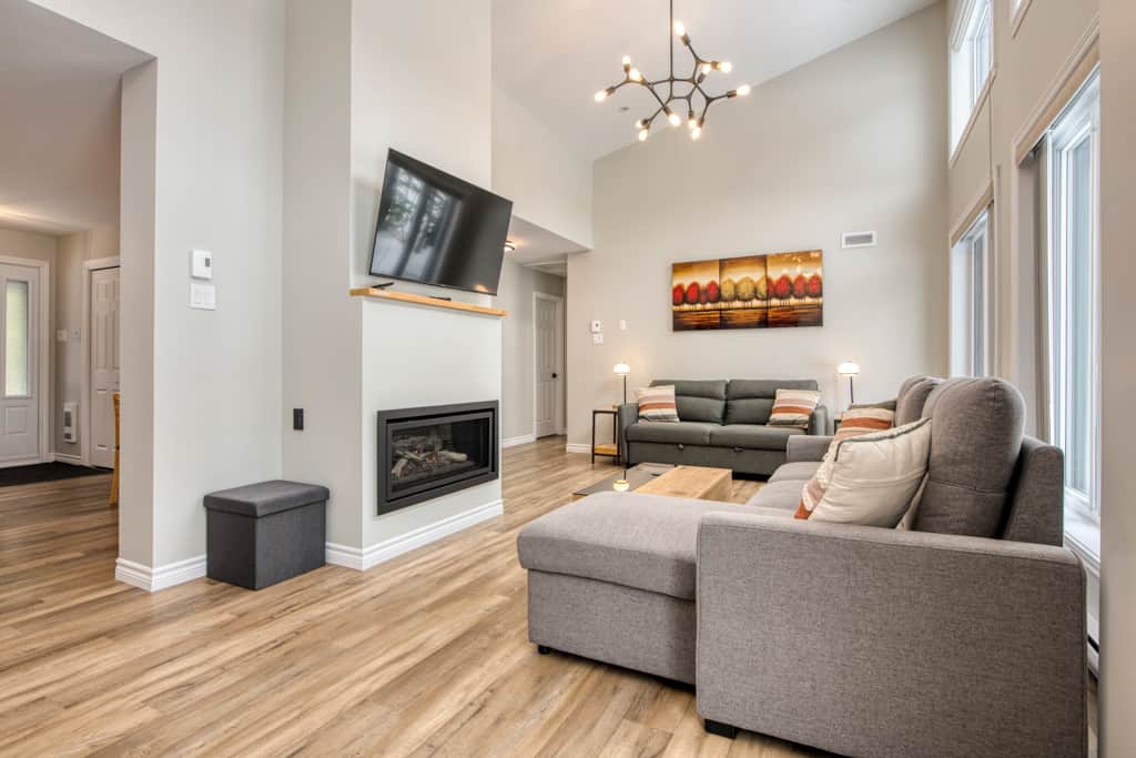 Living room and gas fireplace 