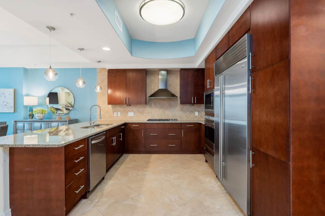 Spacious kitchen with high end Wolf Subzero appliances