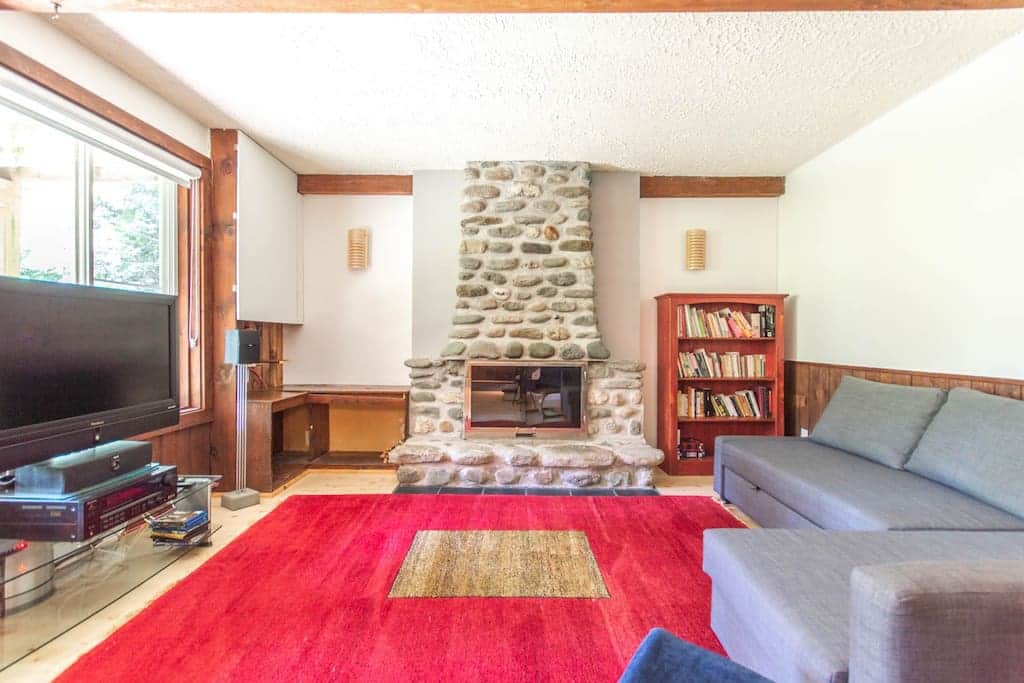 Living room 1 with wood fireplace
