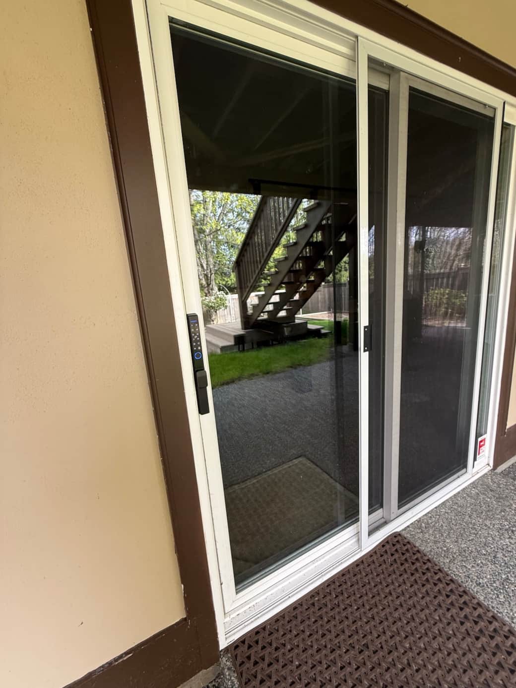 Entry door with coded lock