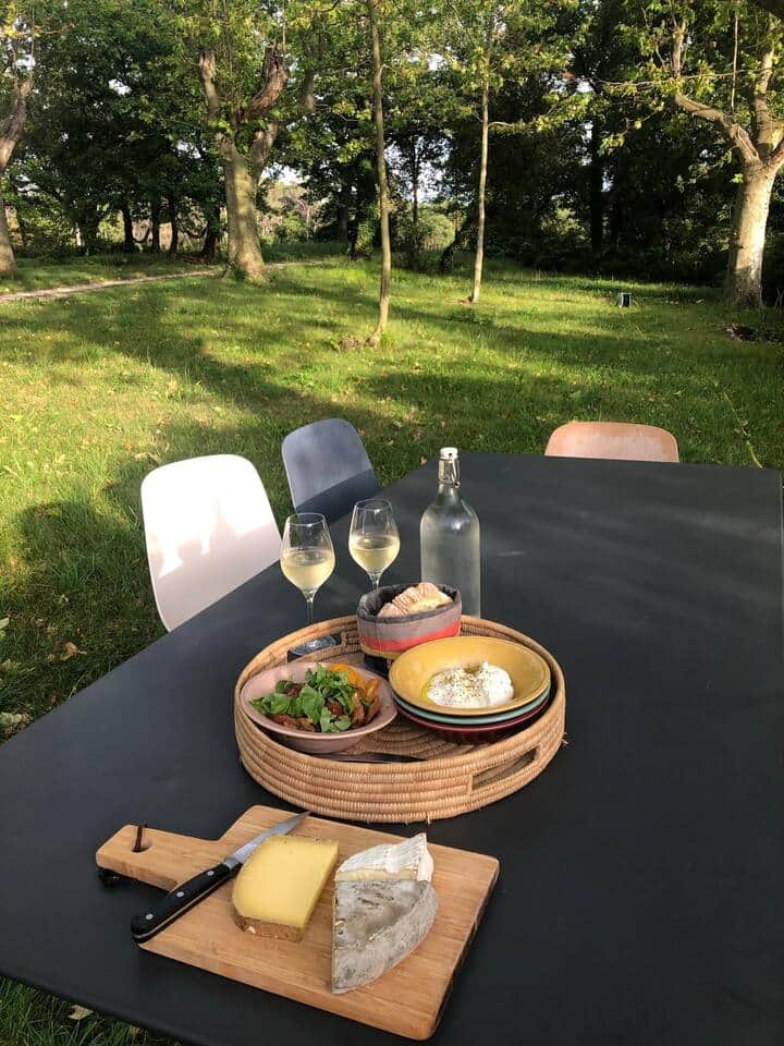 jardin, terrasse, espace repas, chaises