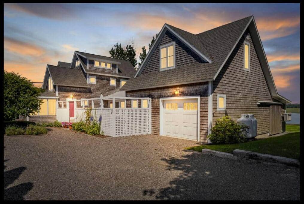 Front entrance and garage
