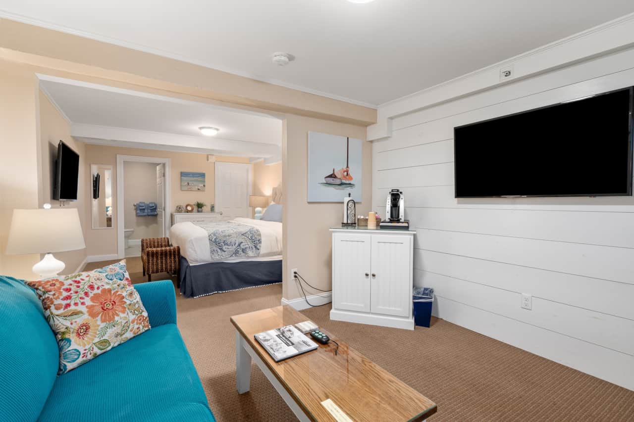 Our suite with water views of the Marina