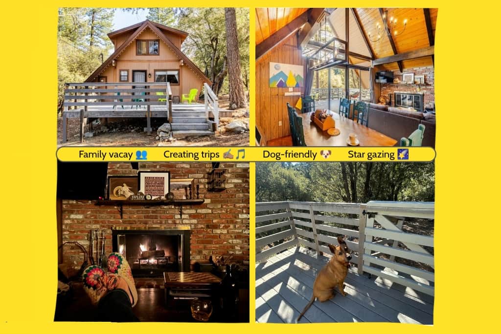 Some of the Happy Haven's best features! Two decks. Soaring, A-frame windows. Cozy fireplace. Some of the Happy Haven's best features! Two decks. Soaring, A-frame windows. Cozy fireplace.