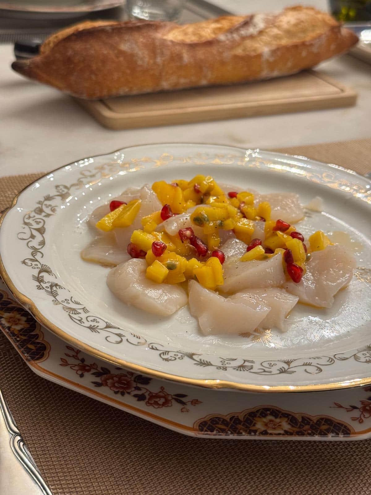 Carpaccio de Saint Jacques, Grenade & Mangue