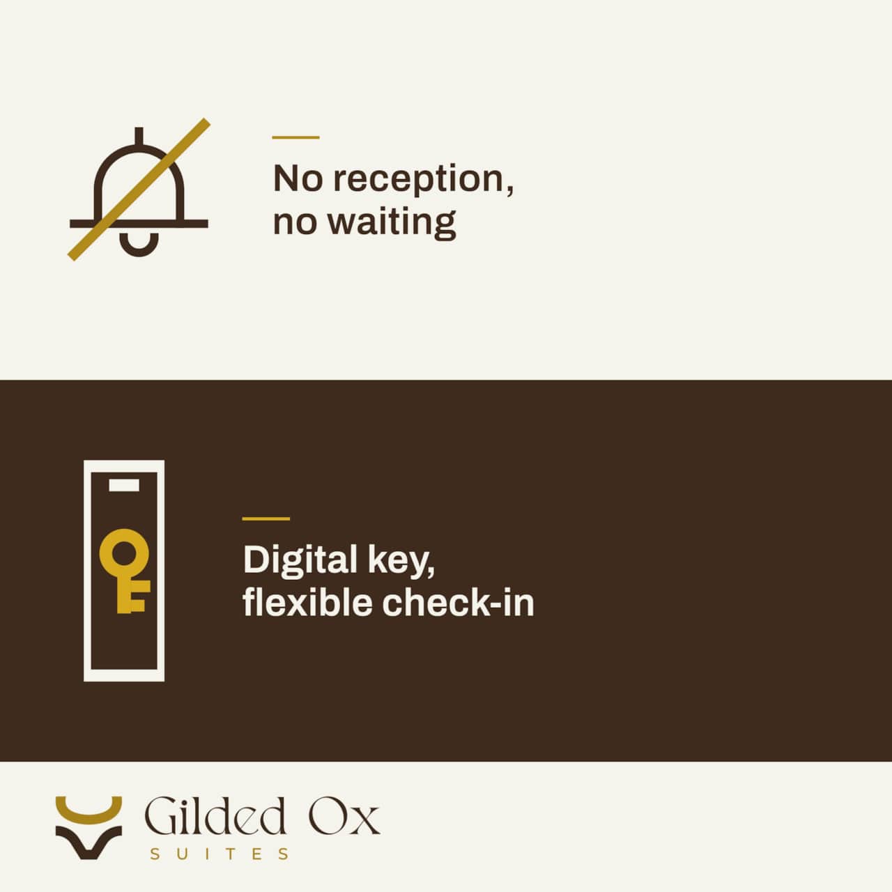 Self check-in at Gilded Ox Suites no reception, no waiting, access with a digital key