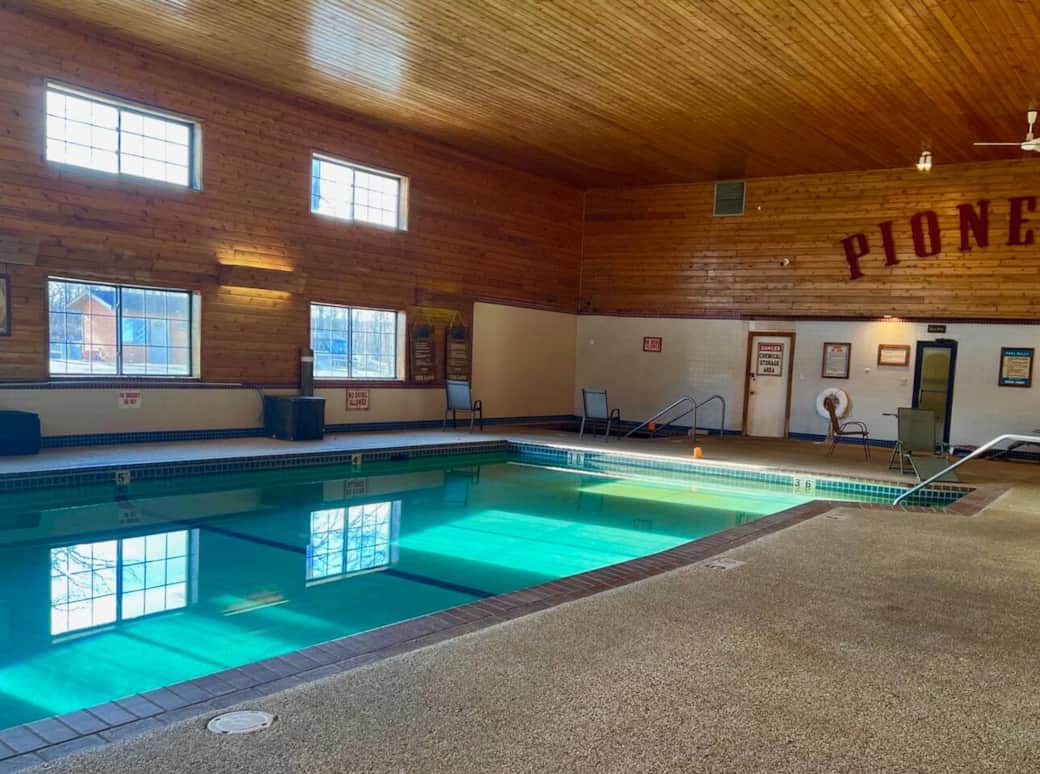 Indoor pool area is a 2-minute walk away