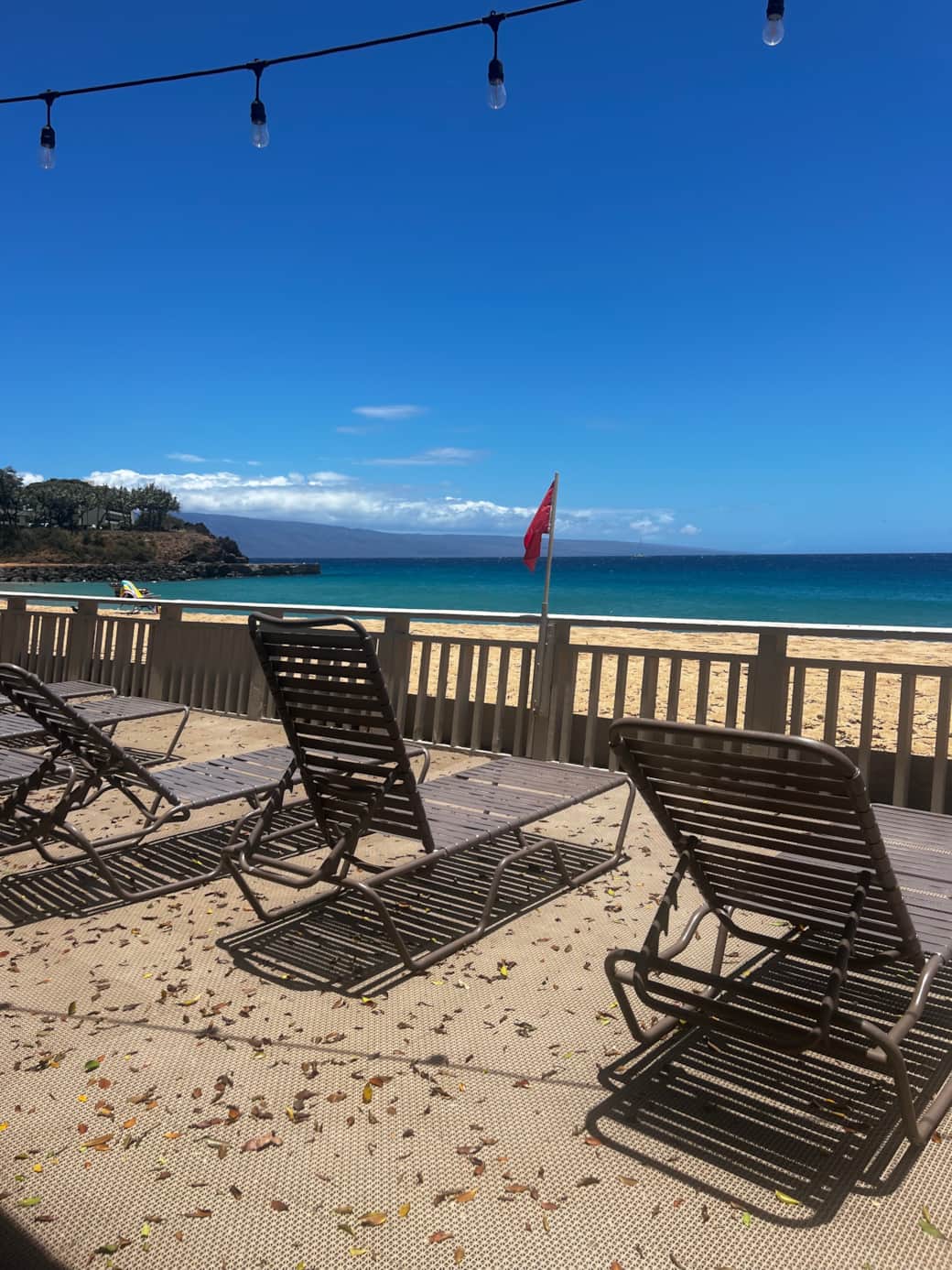 Deck facing ocean at the Cabana