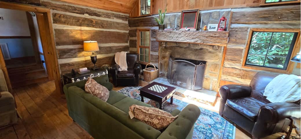 The fireplace is original to the home. The fireplace is gas and comes on with the flip of a switch.