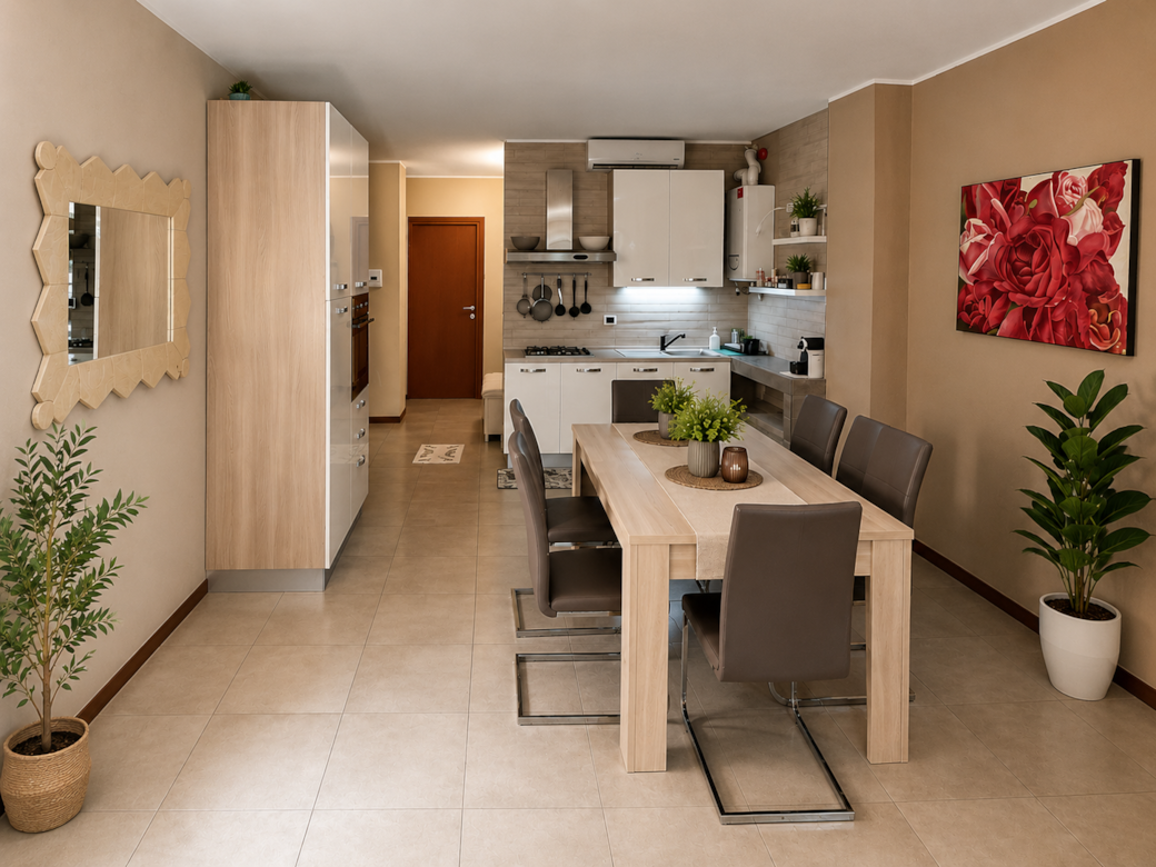 Cucina moderna e attrezzata ideale per pranzi, cene e soggiorni lunghi